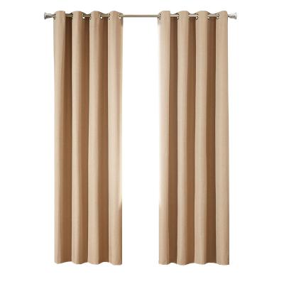 China Factory direct sale modern blackout and contracted full shading curtain finished household pure color soft perforated curtain for sale