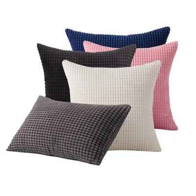 China Striped Corduroy Corduroy Grain Solid Color Corn Square Lattice Sofa Modern Single Pillow Case Large Cushion Cover for sale