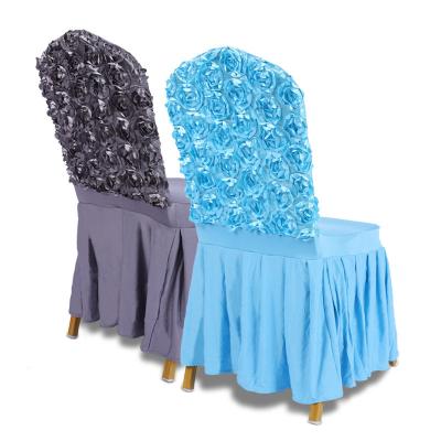 China Simple Sun Skirt Decoration Wedding Hotel Party Flower Chair Back Cover for sale