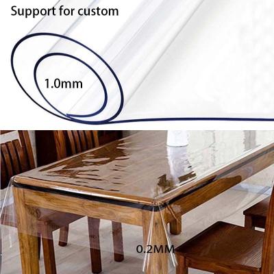 China Durable Transparent Soft Glass PVC Tablecloth Waterproof And Oil Proof Tablecloth High Grade Gold Plated Silver Printed Custom for sale