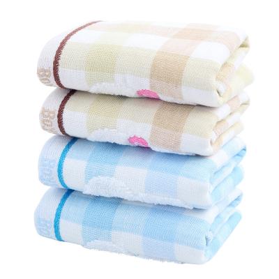 China New pure cotton children's towel rabbit pattern gauze household child safe all cotton face towel for sale