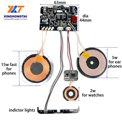 China 3 In 1 Wireless Charging PCB Module Customization PCBA Coil + Circuit Board for sale