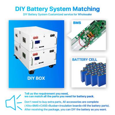 China DIY Batterie für 24V 48V 51.2V 280Ah Lifepo4 Batteriebox 15Kwh 16S EV 302Ah 320Ah LiFePO4 Akku Stapelbare DIY-Kits zu verkaufen