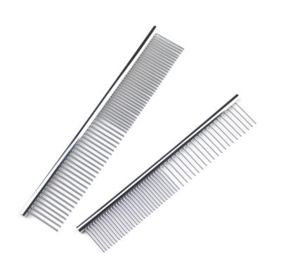 China Sustainable Metal Dog Combs Stainless Steel Cat Comb To Remove Tangles And Knots Pet Grooming Steel Tool for sale