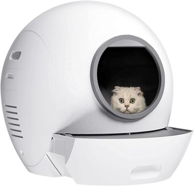 China Viable Smart Fully Enclosed Cat Litter Box Auto Self-Cleaning Remote Control Cats Garbage Toilet UV Light Quick Cleaning APP for sale