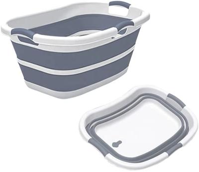 China Sustainable Multi-Function 3 Handled Collapsible Dog Tub With Drainage Hole, Collapsible Wash Tub Bathing Small Tub Pet Tub for sale