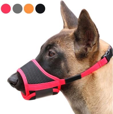 China Custom Soft Nylon Muzzles Anti-biting Air Mesh Breathable Drinkable Adjustable Loop Pets Dog Mouth Muzzle Nylon and Neoprene Dog Muzzle for sale