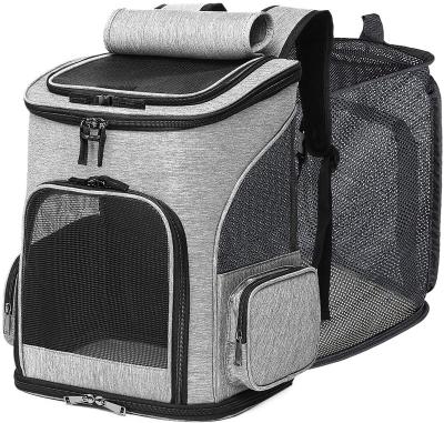 China Sustainable Ventilation Airline Approved Breathable Collapsible Expandable Deluxe Soft Sided Cat Carrier Backpack Dog Carriers for sale