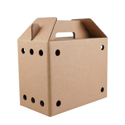 China Custom Stocked Five-Layer Extra Hard Corrugated Cardboard for Live Transport Box Cardboard Pet Dogs Cats Small Animal Carriers for sale