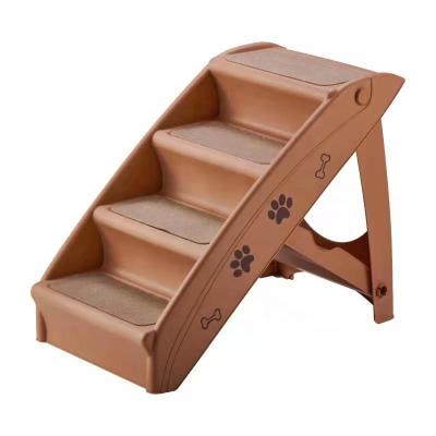 China Hot Selling Travel Steps Foldable Stairs and Portable Plastic Ladders 4 Step Safety Pet Ramp Non-Slip Stairs for Dog Cat Pet Dog Stairs for sale