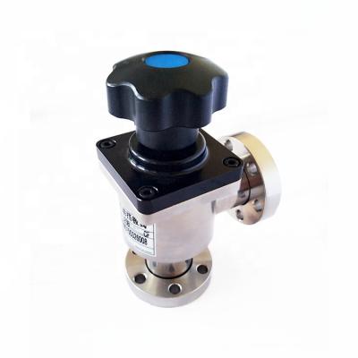 China Vacuum System CF Flange Manual Stainless Steel Vacuum Angle Valve CF16 CF25 CF40 CF50 for sale