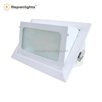 China Aluminum Alloy Epistar SAA Approved Shop 40W IP44 Light Rectangle LED Downlight Recessed Adjustable for sale