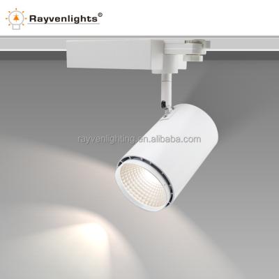 China Aluminum Alloy IES Available Brief 30W 2500lm 2 Phase COB Led Track Light for sale