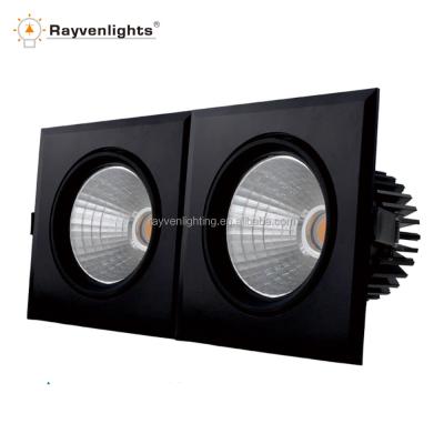 China Indoor office triple units AR111 60w CITIZEN cob led gimbal downlight ES111 led grill light for sale