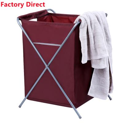 China Laund Iron X-structure Fabric Storage Hamper Collapsible Collapsible Collapsible Folding Laundry Hamper for sale