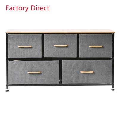 China 2 Tier Contemporary Dresser Tower Universal Wooden Table Cabinet Fabric Drawer Dresser Storage Tower for Home for sale