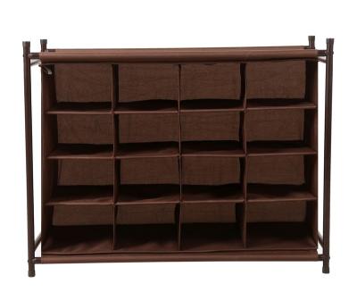 China Foldable Living Room Organizer Polyester Household Storage Box 16 Compartment Modern Space Saving Shoe Cubbie for sale