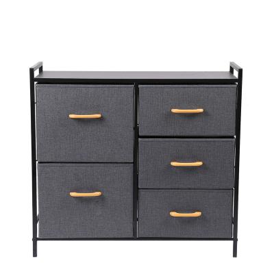 China 2021 High Quality Foldable Metal Cloth Drawer Household Dresser Storage Tower Bedroom Closet Organizer for sale