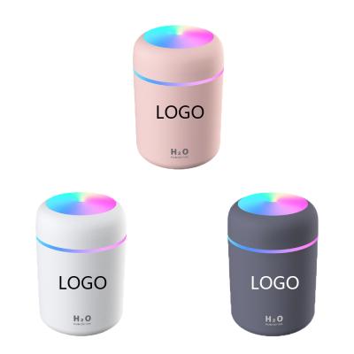 China Car Mini 300ml H2o Jet Mist Air Humidifier Wintek Mini Ultrasonic Atomizer USB with 7 Led Lights for Hotel Car Home School for sale