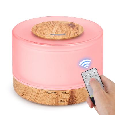 China Car Wintek Essential Oil Diffuser 700ml Aromatherapy Wood Grain Electric Remote Control Air Humidifier For Large Space for sale