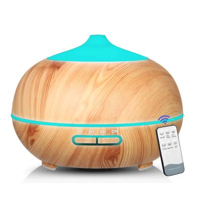 China High Quality 500ml Car Essential Oil Diffuser Air Humidifier Aromatherapy Wood Grain Aromatherapy With Remote Control for sale