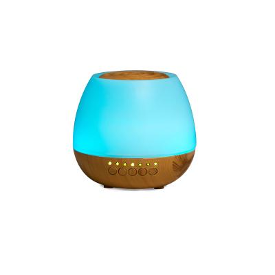 China Colorful USB Wooden Humidifier Household Aroma Diffuser Blue-tooth Speaker Grain Night Light Atomization for sale