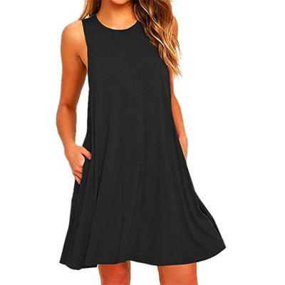 China New Summer Breathable Vest Cuffless Dress In Solid Color Custom for sale