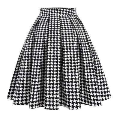 China Sexy Seductive Elegant Classic Breathable JK Polka Dot Polka Dot Houndstooth Plaid Mini Skirt Women Soft Skirt With Zipper for sale