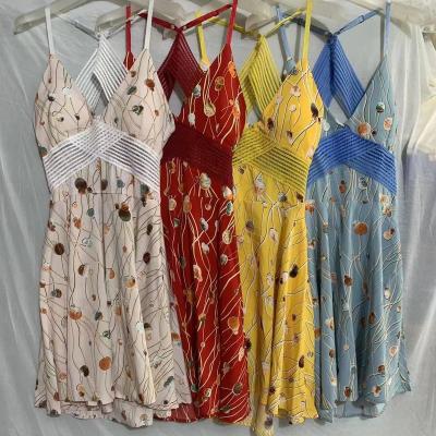 China New Fashion Design Summer Viable Club Dress Backless Sexy Strap Hollow Out Print Women A Line Mini Dress for sale