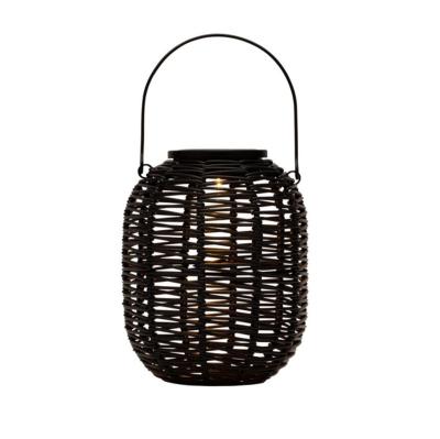 China New Garden Rattan Solar Garden Lantern Hanging Lamp Outdoor Solar Solar Garden Decoration Rattan Decorative Light with Rattan Lantern for sale