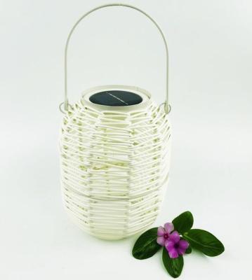 China New Garden Rattan Solar Garden Lantern Hanging Lamp Outdoor Solar Solar Garden Decoration Rattan Decorative Light with Rattan Lantern for sale