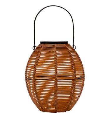 China New Garden Rattan Solar Garden Lantern Hanging Lamp Outdoor Solar Solar Garden Decoration Rattan Decorative Light with Rattan Lantern for sale