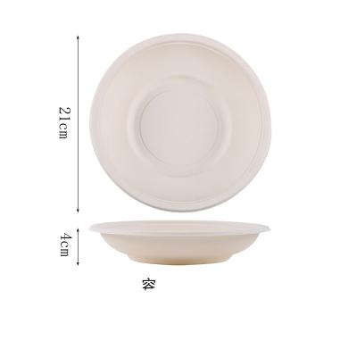 China 800ML White Microwavable Biodegradable Cornstarch Promotional Catering Bowl Microwavable for sale