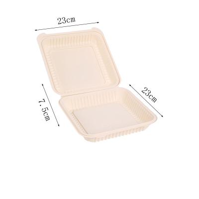 China Promotional 1500ML Microwavable 9 Inch Food Container Degradable Packaging Cornstarch Lunch Box for sale