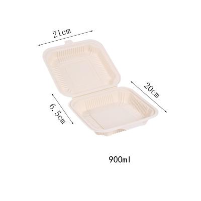 China Microwavable Food Grade Cornstarch 900ml Clamshell Food Box Production for sale