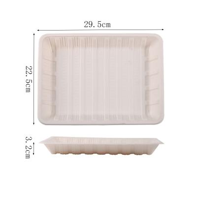 China BPA Free Customized 12 Inch Disposable Food / Biodegradable Cornstarch Tray Meat / Fruit Tray for sale