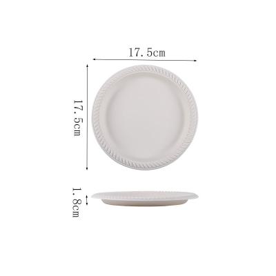 China BPA FREE Cornstarch Lace Dish 7inch Biodegradable Environmental Friendly Disposable Round Dish for sale