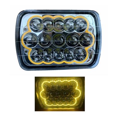 China Automobile DRL Rectangle Angel Eyes Driving Lights Beam Lamp 7X6 High-Low 7 Inch 5X7 Inch LED Headlights for sale