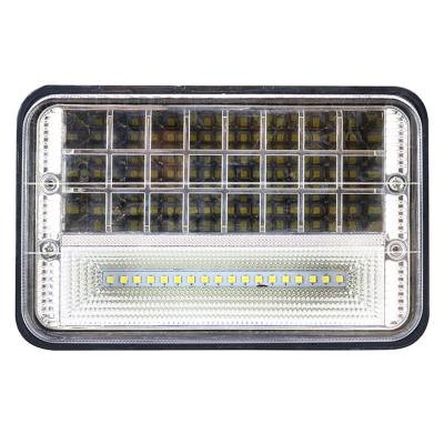 China Die Cast Aluminum Housing Best Selling High Low Beam 126W 4X6 LED Square Headlight With DRL& Angel Eyes for sale