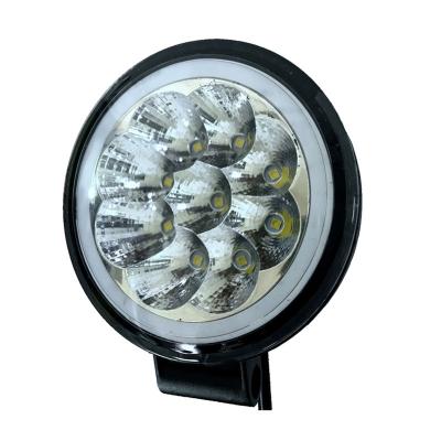 China Hot Selling 4inch Aluminum 24W Led Work Light With White Halo Turn Signal Work Lights For Motorcycle Truck Offroad Turn Signal Light for sale