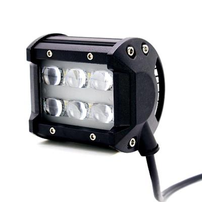 China 4X4 Vehicle 18W Modified Square 4 Inch LED Work Light With Three Rows Spotlight Spotlight Bars For Offroad Bulb for sale