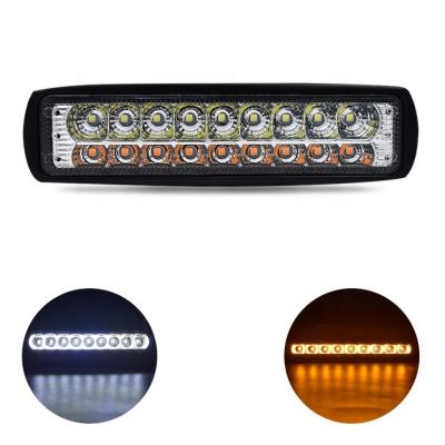 China 6 Inch Dual Color Automobile Lamp Led Pods Amber Light Bar 3500K 6500K Offroad Flood White Yellow White Led Work Light Bar for SUV Truck ATV for sale