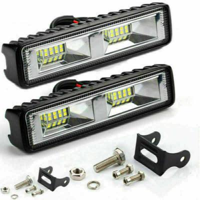 China Automobile Newest 6500K 12v 36W 48W White Lamp Car Truck Led Lights Tractor Waterproof 6 Inch Led To Work Light Bar for sale