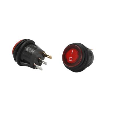 China Round T85 Inch Switch 3 Pin Waterproof Red Light 6a AC Round Switch for sale