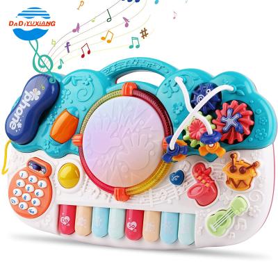 China DADI OEM&ODM Baby Piano Keyboard Electronic Multifunctional Plastic Plastic Electric Musical Baby Phone Play Piano Set Toys for sale