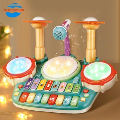 China DADI Factory Multifunction Musical Educational Instrument Jazz Drum Kit and Piano Microphone Baby Drum Set Toy for sale