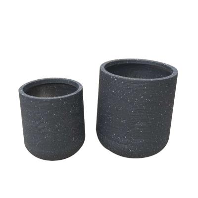 China Factory Direct CLASSIC Round Cement Flower Pot Fiberglass Flower Pot Hotel Outdoor Garden Planting Flower Pot for sale