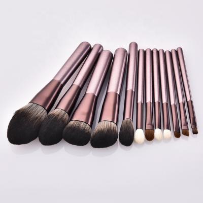 China Custom Fan Brush High Quality 12Pcs Makeup Brush Set Professional Private Label Makeup Brushes Custom Made for sale