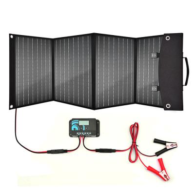 China 1200D ppolyester 120W high efficiency mono foldable solar panel charger for solar power system and mobile phone for sale