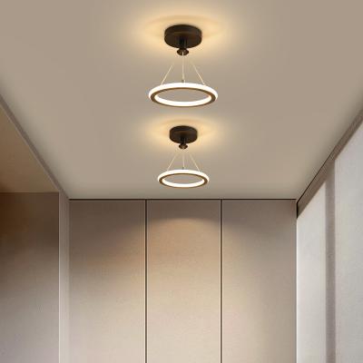 China Lighting Functions Surround Handing Decorative Modern Pendent Light LED Ring Chandelier Lamp for sale